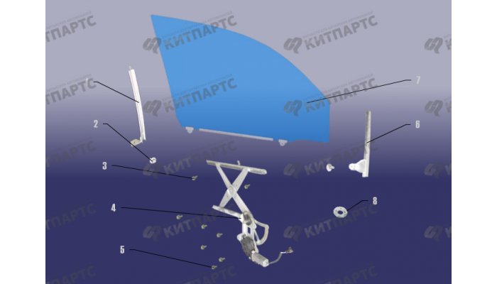 Стекло и стеклоподъемник передней двери Chery