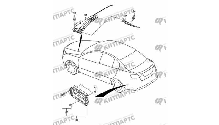Панель стеклоочистителя и вентиляция багажника FAW